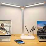 Lampka na biurko Led 10W podwójna organizer ładowarka do telefonu USB