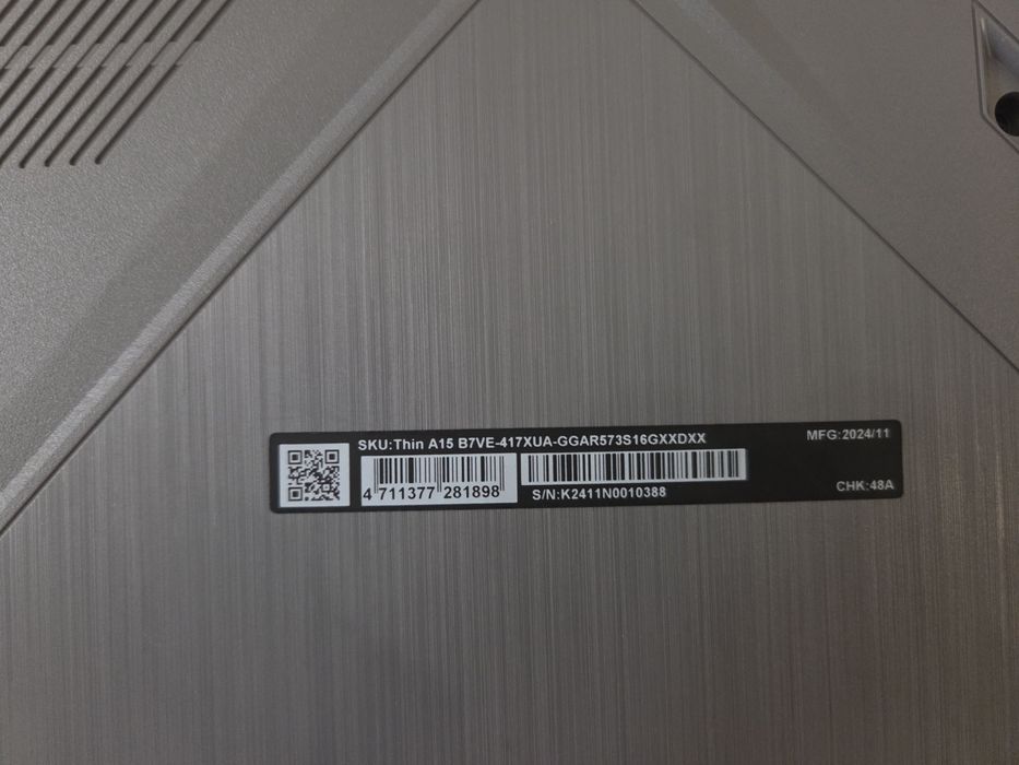 MSI Thin ноутбук A15 B7VE (B7VE-417XUA) Cosmos Gray