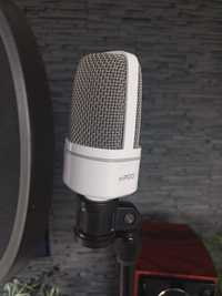 Pojemnosciowy mikrofon studyjny USB + filtr + statyw mikrofonowy
