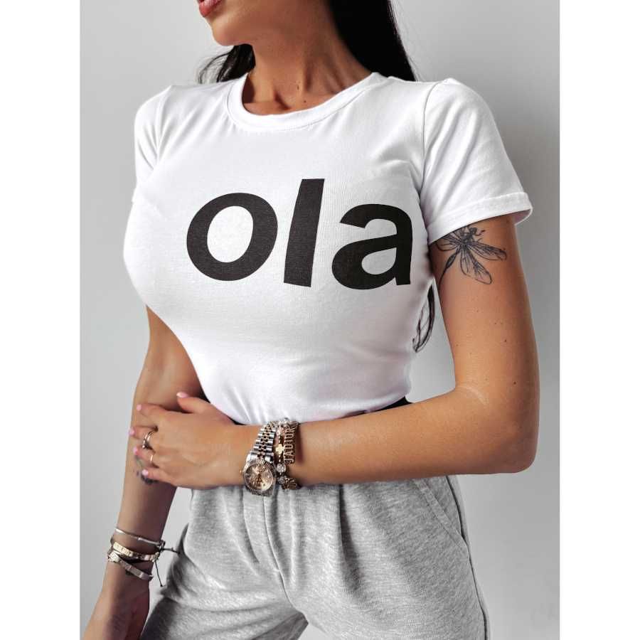 T-shirt damski ESTERA O LA VOGA biały rozmiar M