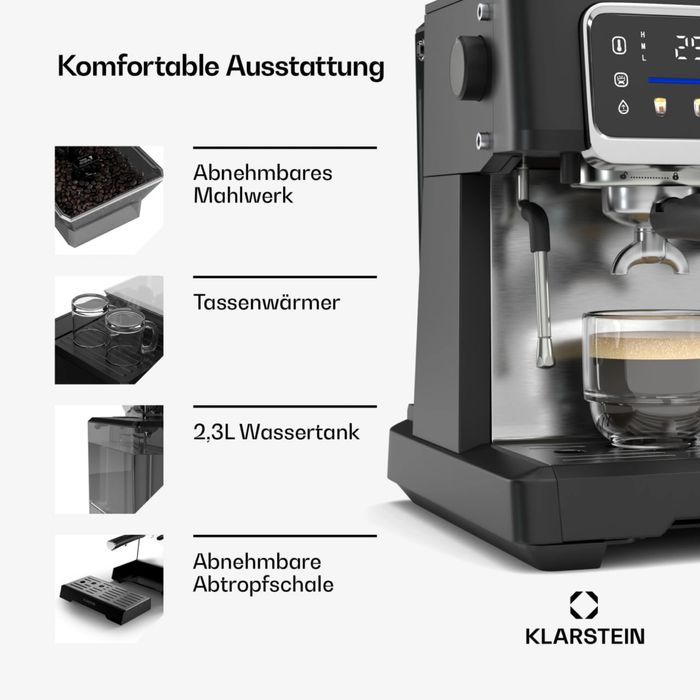 Еспресо-машина GrandPresso Touch | 20 бар | Вбудована кавомолка