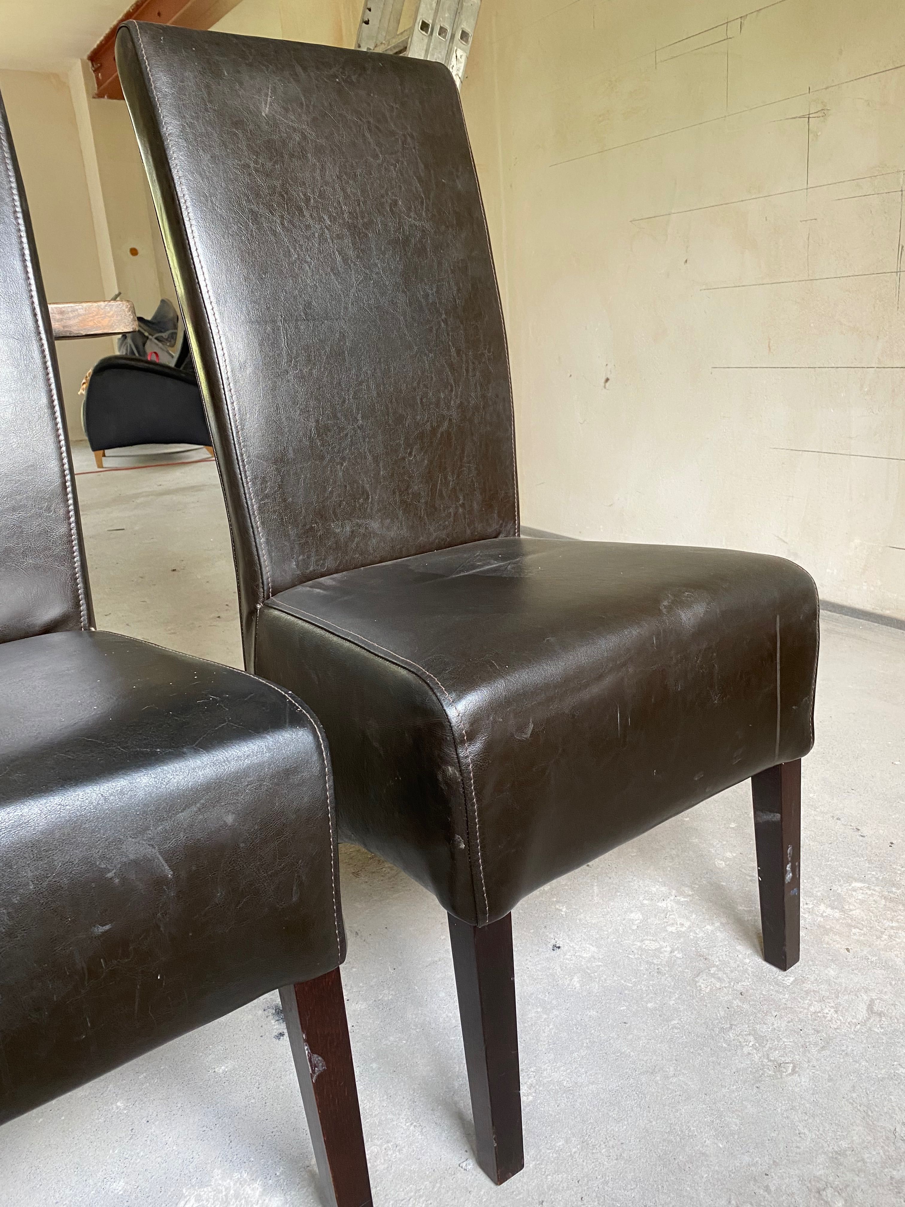 Krzesła ciemny brąz 5