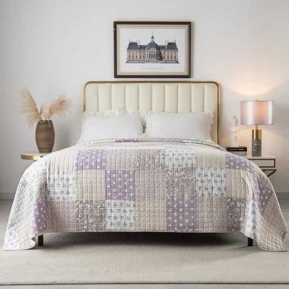 narzuta patchworkowa dwustronna narzuta na łóżko podwójne 150x200 cm