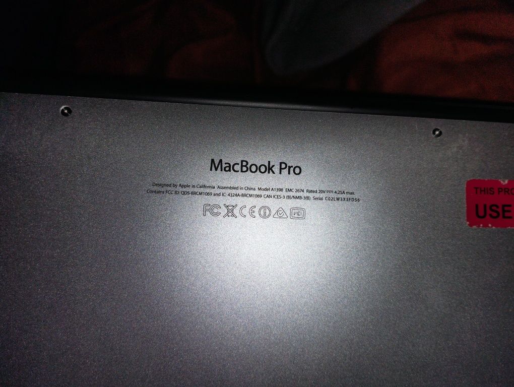 macbook pro model a1398