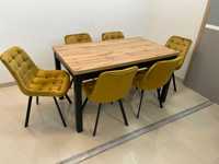 (8) Stół rozkładany + 6 krzeseł, loft, nowy 1550 zł