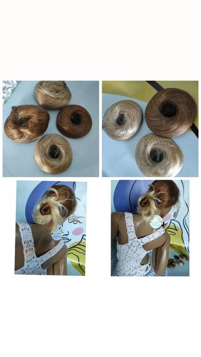 СНатуральная резинка бублик пучок шиньоны хвостик