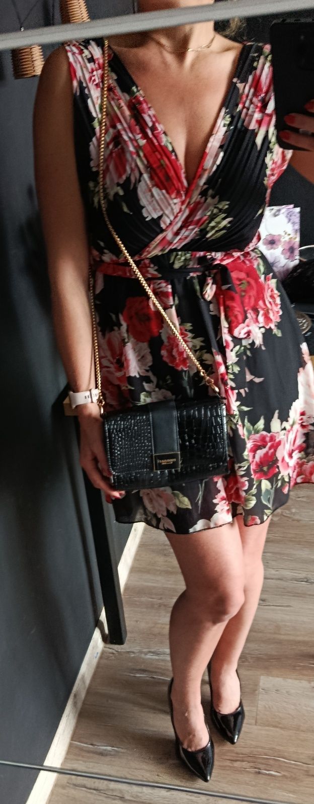 Sukienka w kwiaty. Elegancka wesele komunia r. S/M