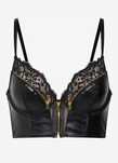 Hunkemoller private collection biustonosz 80C czarny skóra zamki