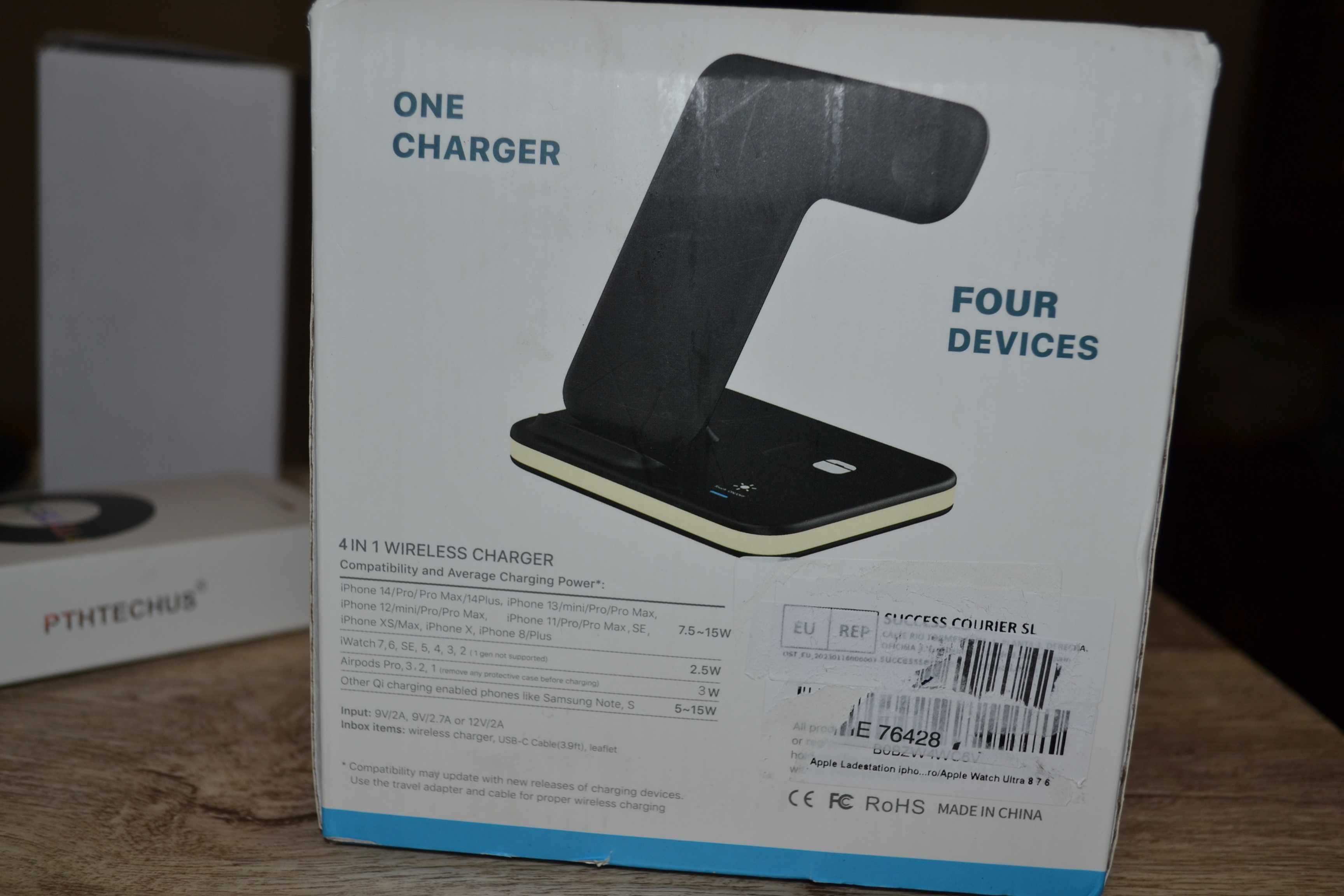 Безпровідна зарядна станція Wireless Charge 4 в 1