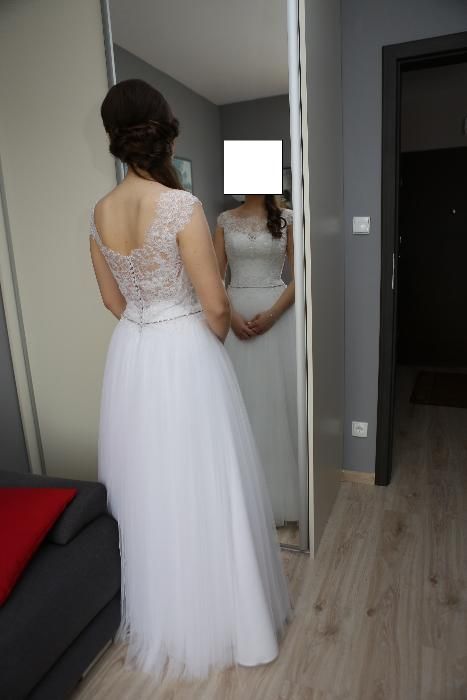 Suknia ślubna, rozm. 36, dł. 167cm + 9cm obcas