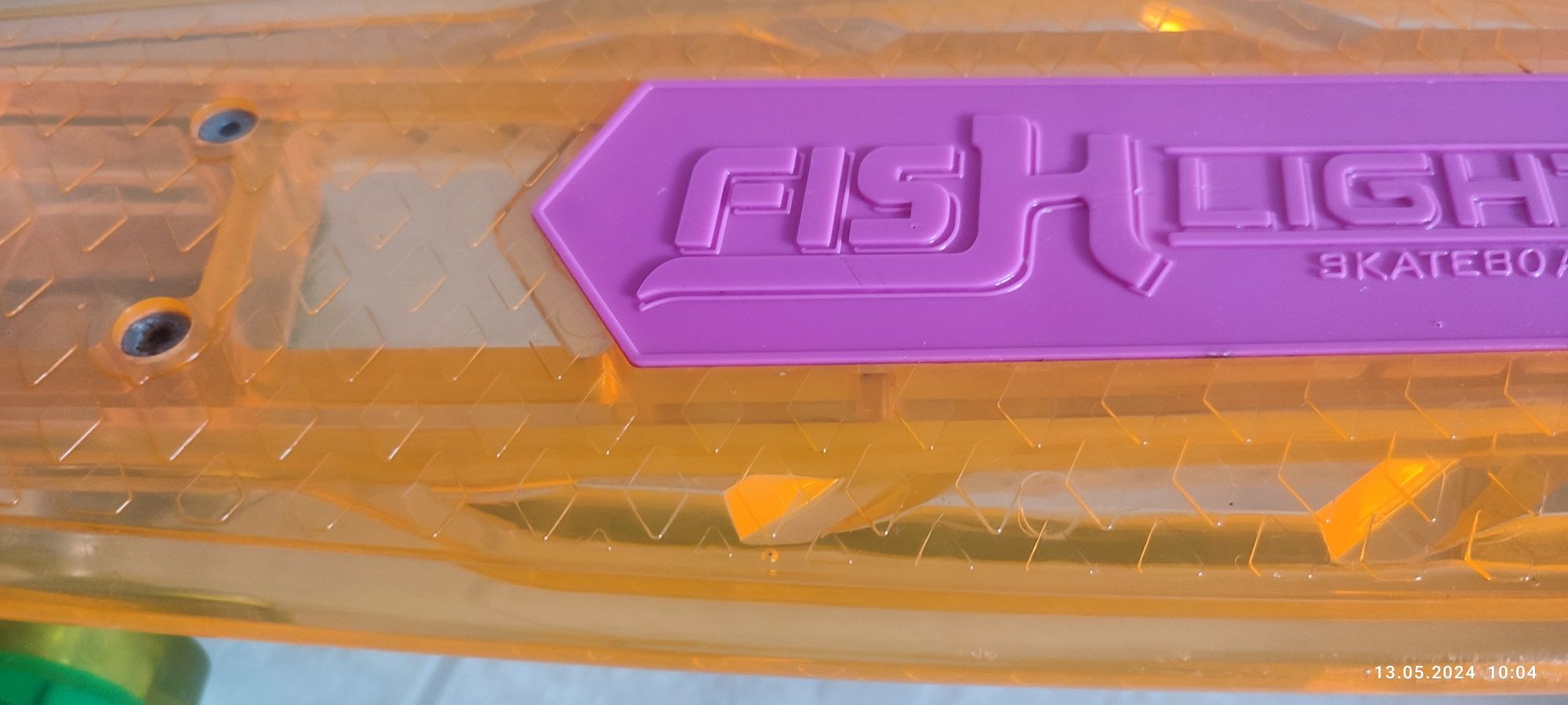 Пенні борд "FISH Light SKATEBOARD ORIGINAL" ORANGE музичний та світить