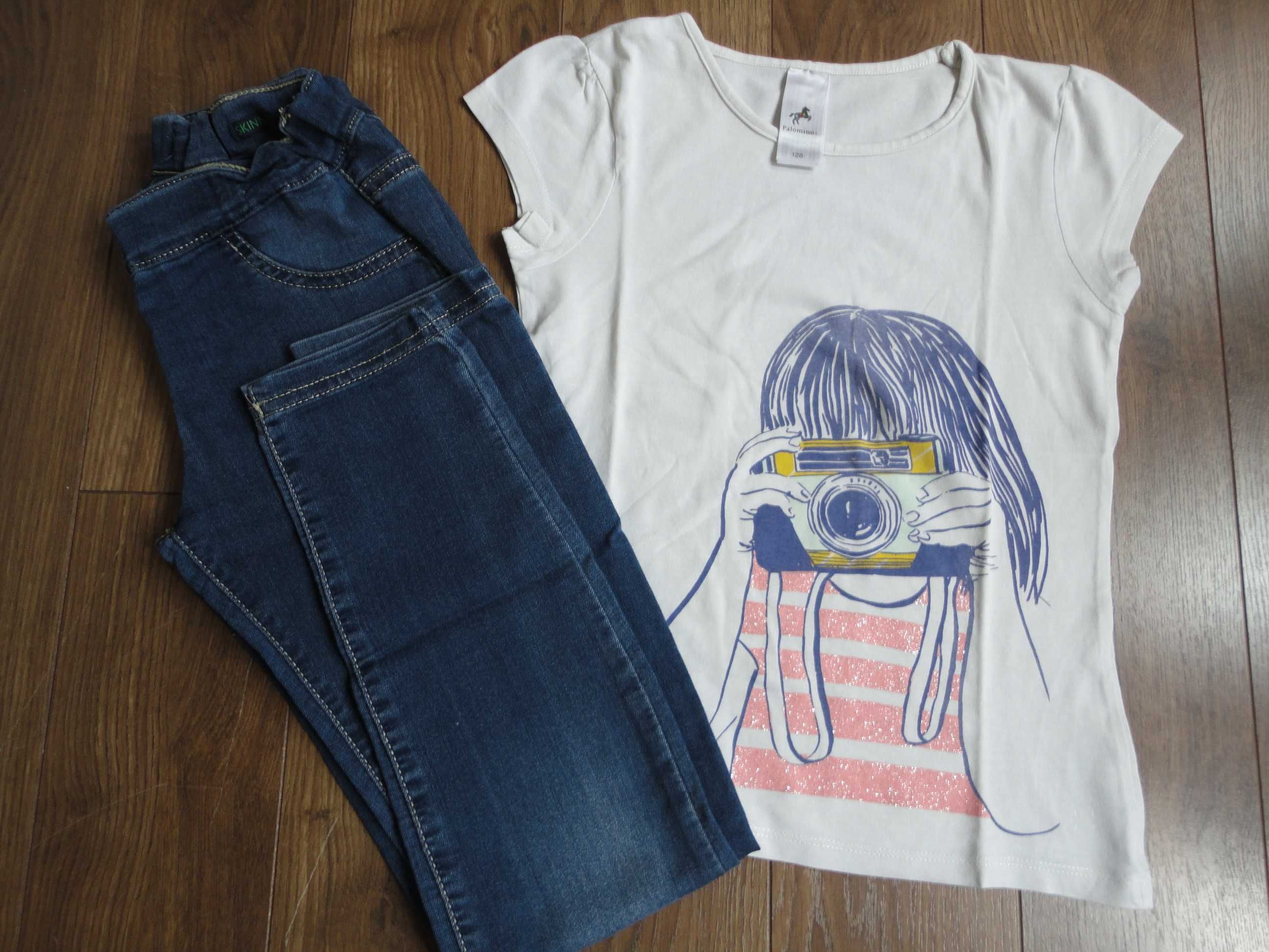 Tam.8/9A - Jeggings BENETTON + T-shirt C&A