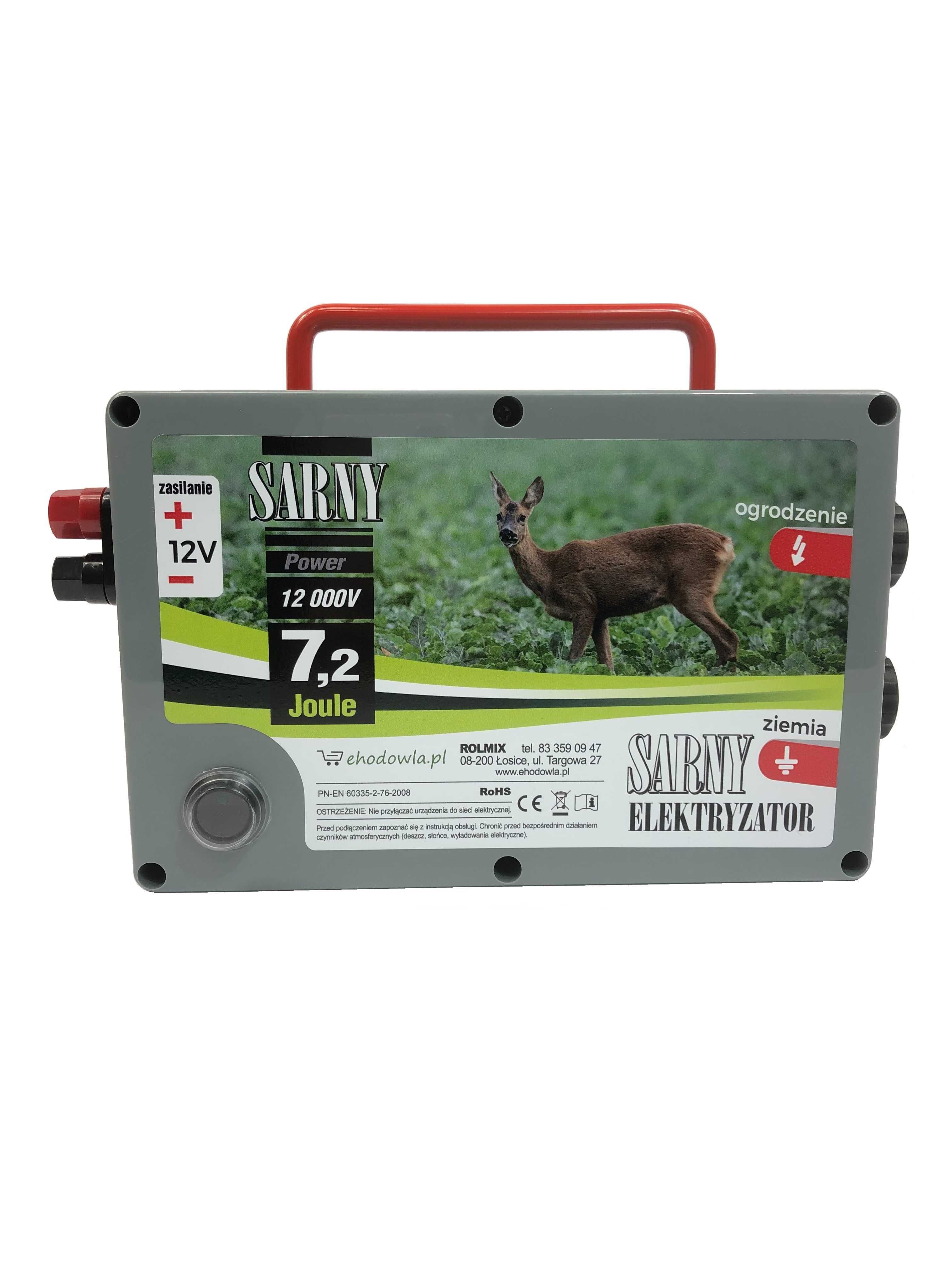 Pastuch elektryczny elektryzator Sarny 7,2j 12 000V