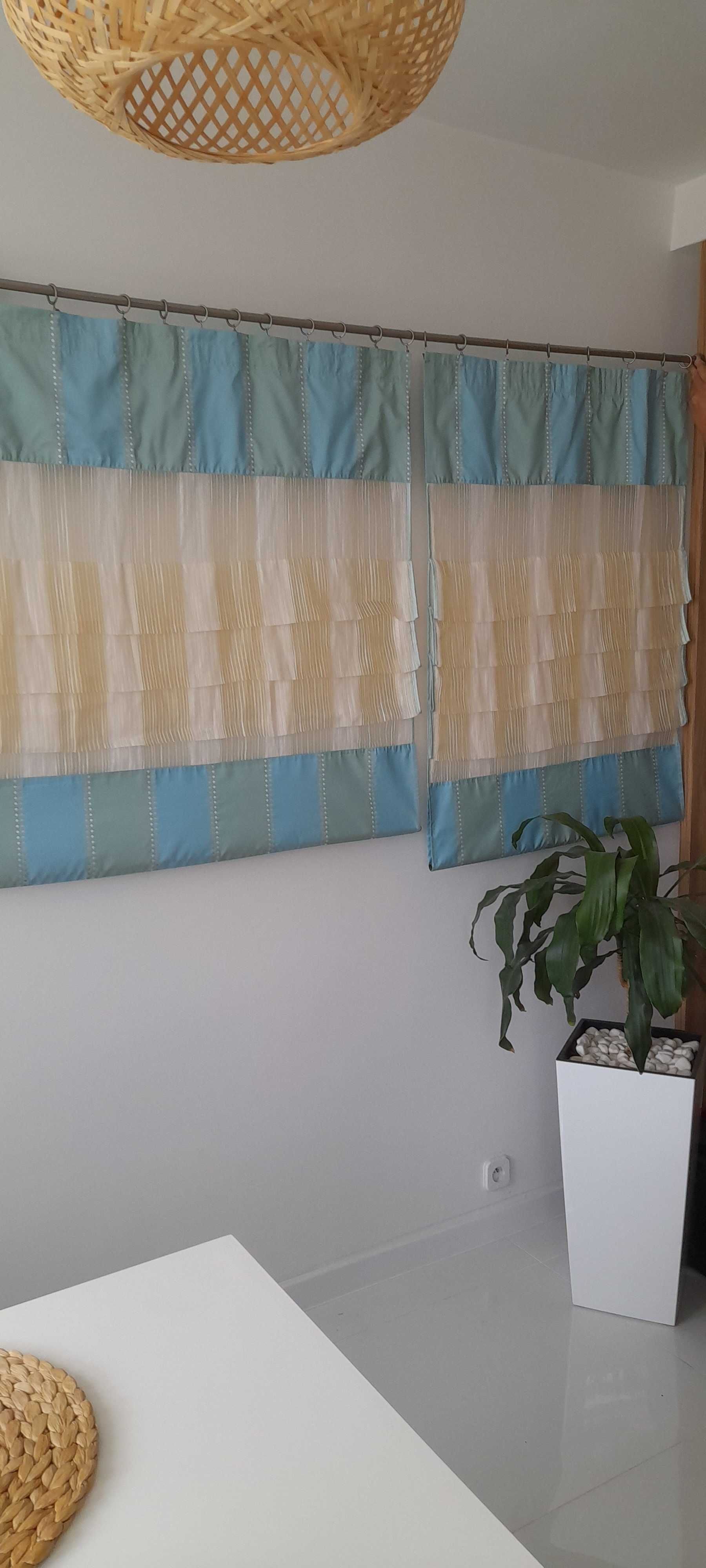Karnisz + firanki rolety rzymskie