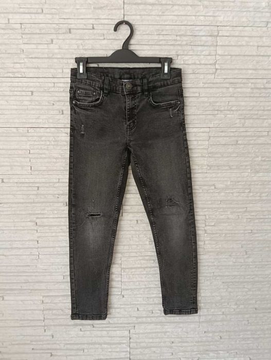 Spodnie jeansy dżinsy slim fit 140 Zara jak nowe czarne rurki
