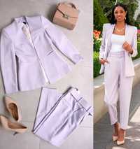 Zara garnitur L 40 fioletowy liliowy spodnie  stan marynarka