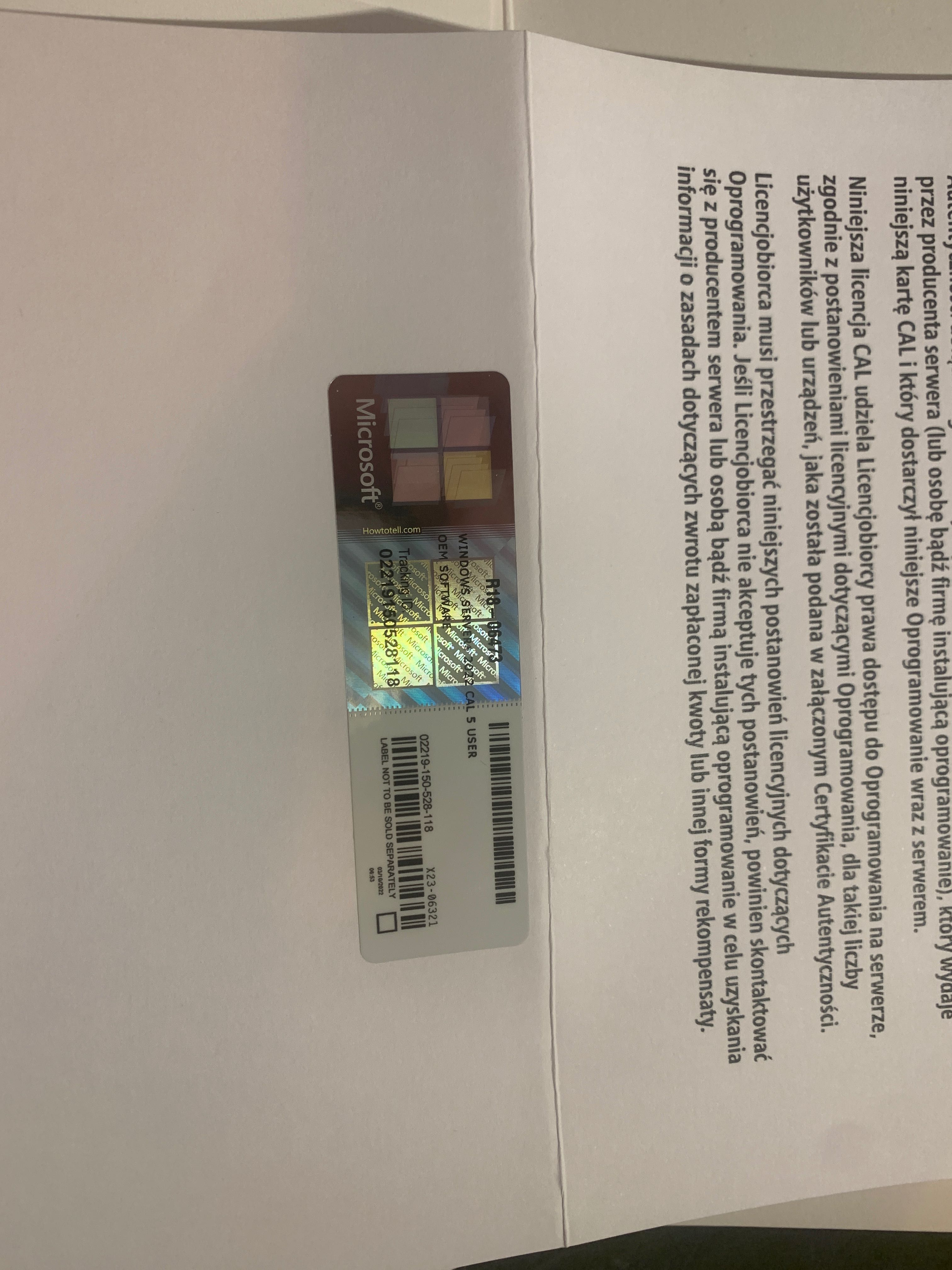WINDOWS SERVER CAL 2019/2022  5 Clt Device Cal (PL)