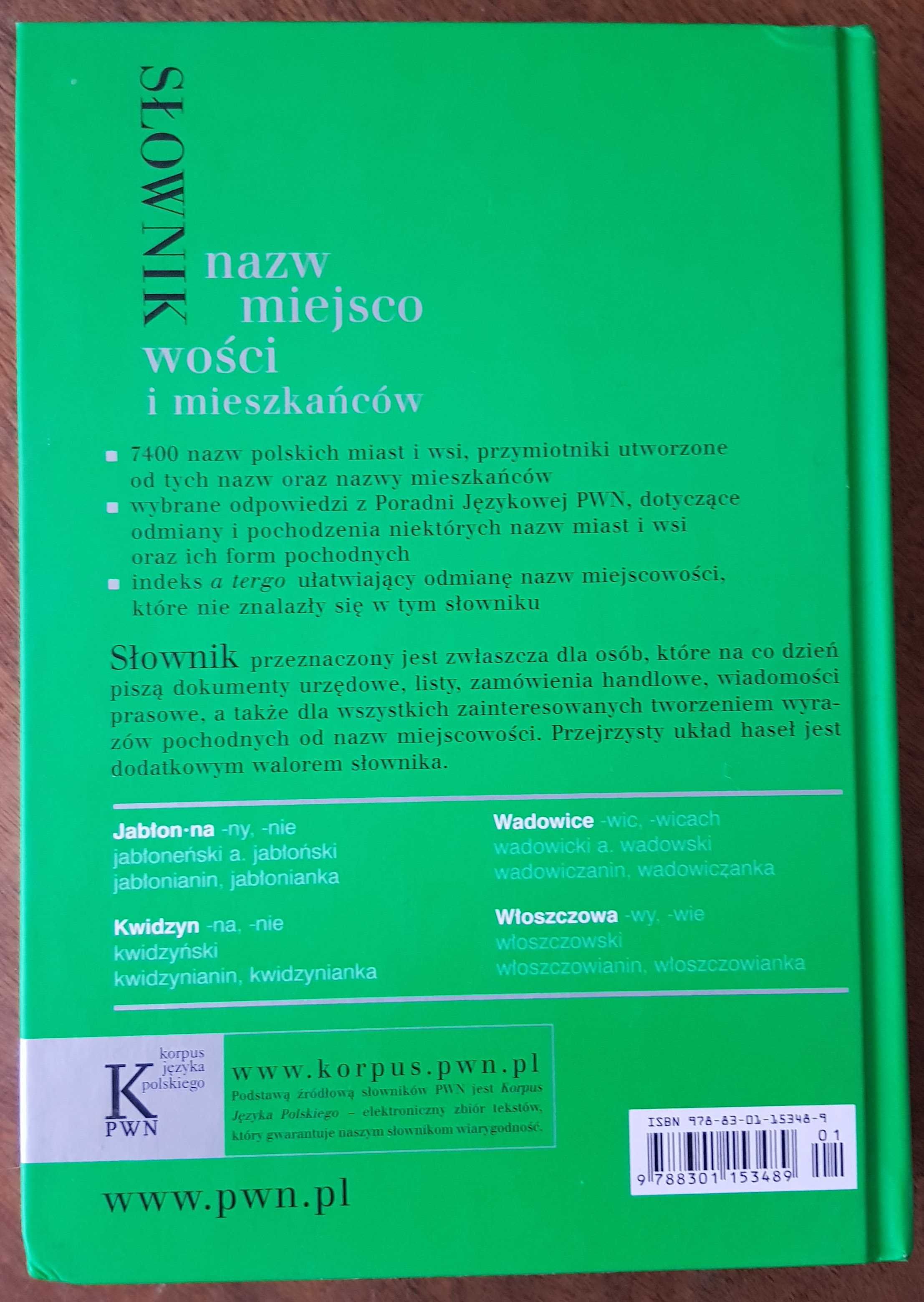 Słownik nazw miejscowości i mieszkańców Praca zbiorowa