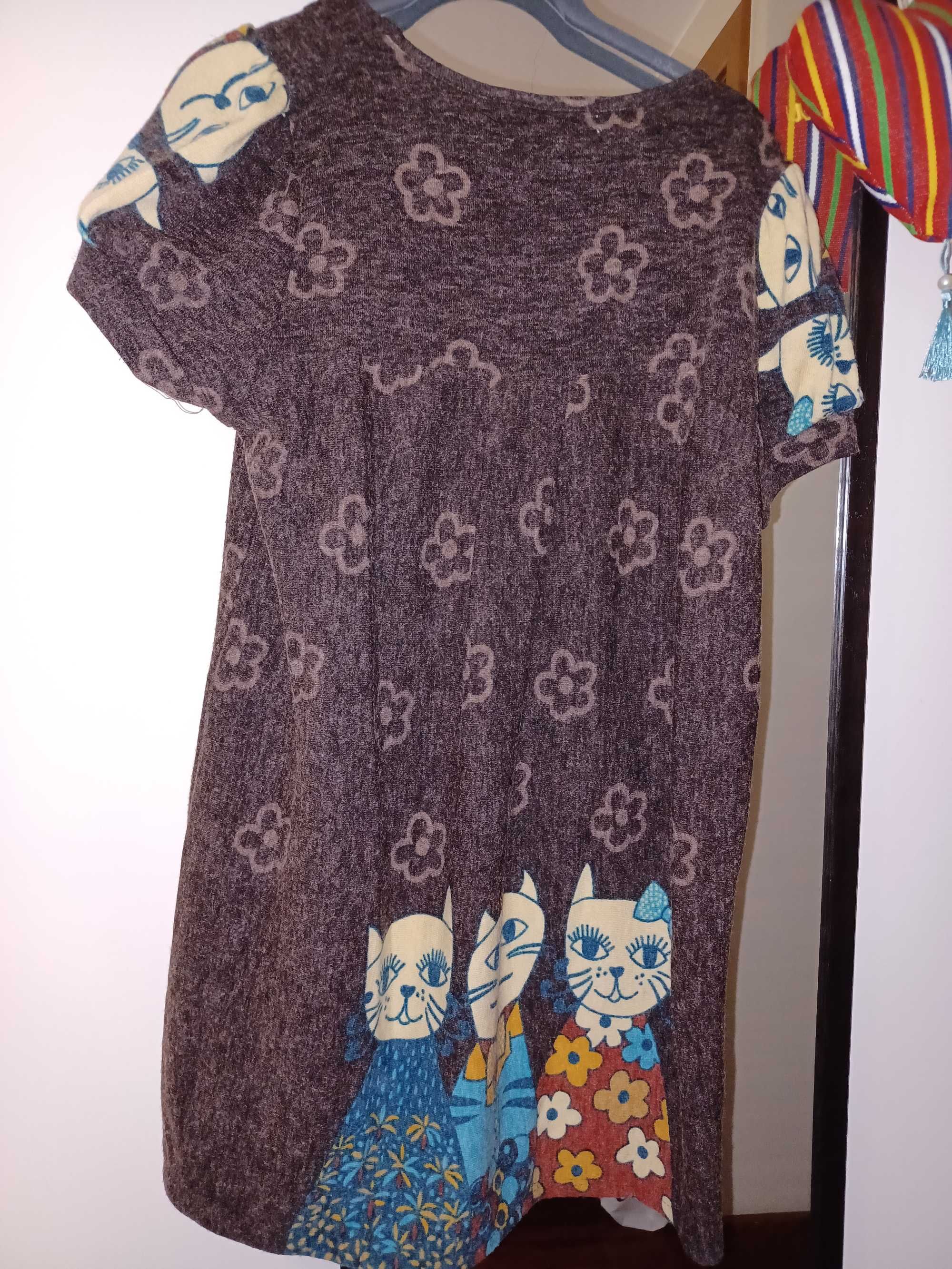 Vestido de malha com Gatos