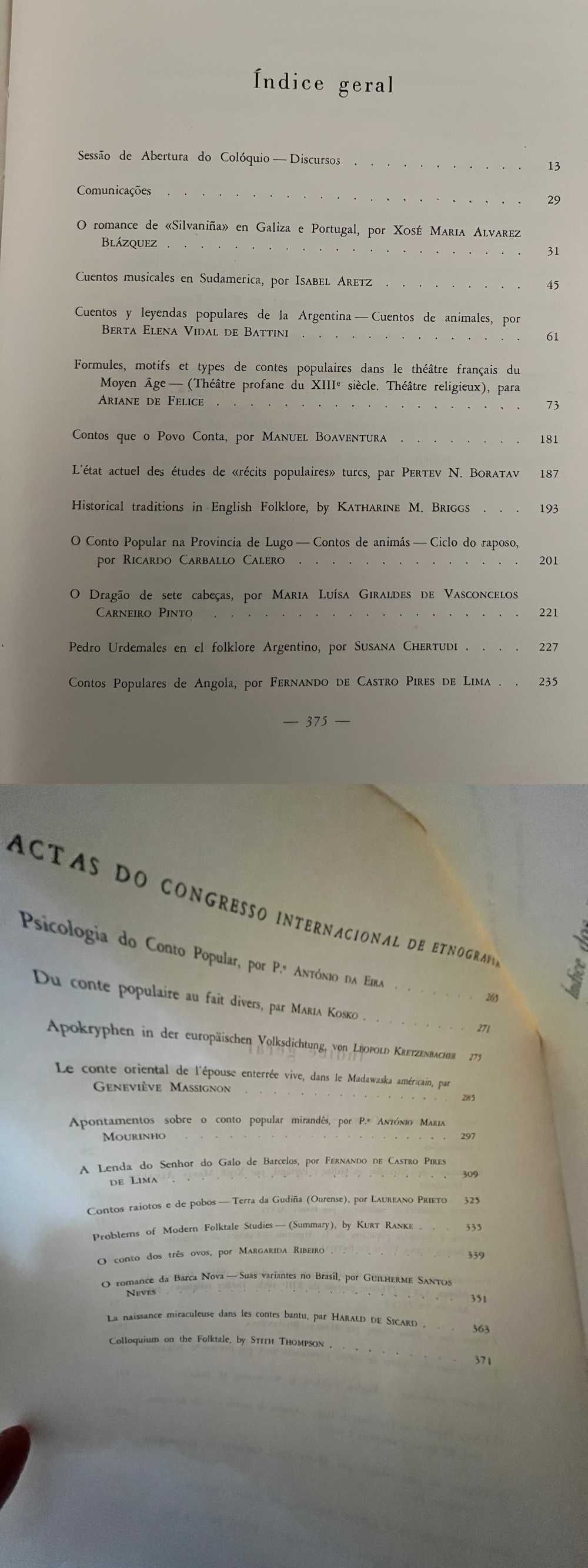 Actas Congresso Internacional Etnografia (Santo Tirso, 1963) Volume VI