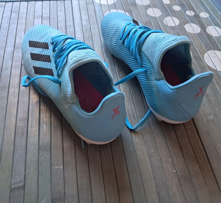 Chuteiras Adidas X 19.3 turquesa pitons n37