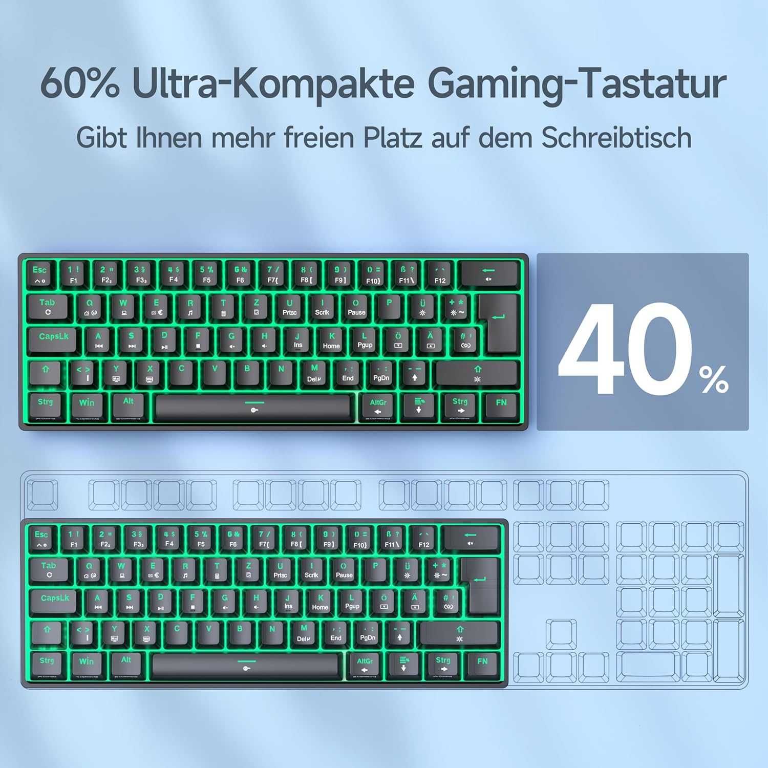 TMKB T61SE-D Mechaniczna klawiatura gamingowa Red Switch czarna