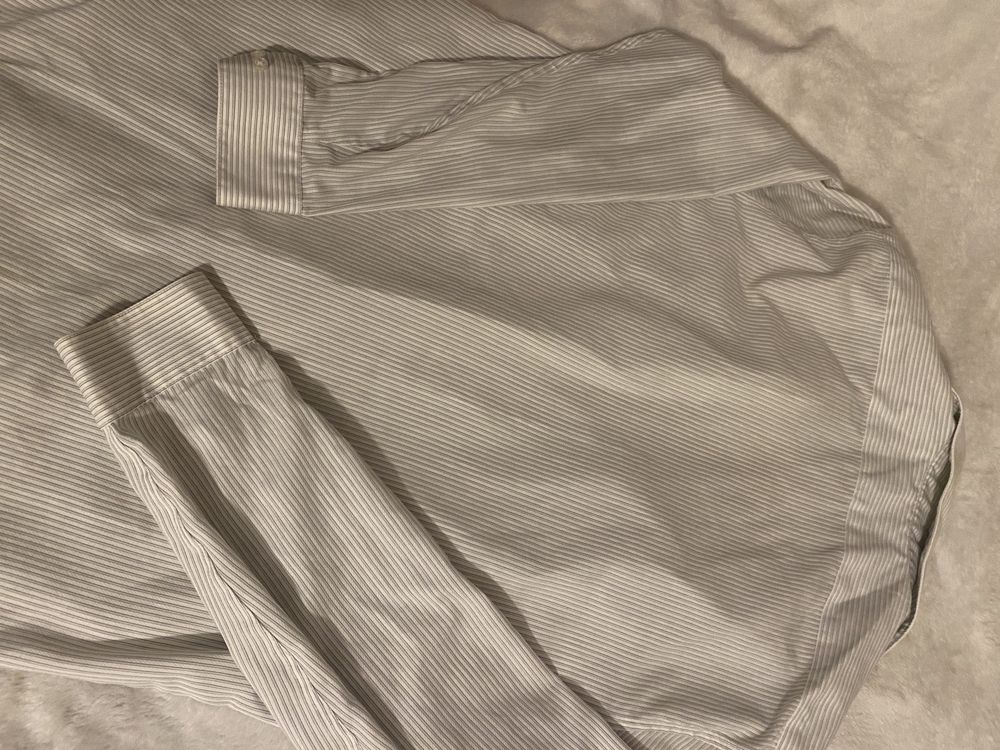 Koszula w paski biała szara L calvin klein