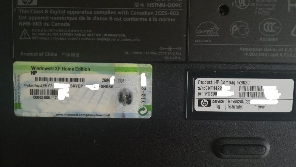 Laptop HP Compaq nx9020 1,4Ghz 512RAM 40GB, Windows + Linux