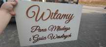 Tablica witamy pana młodego i gości weselnych