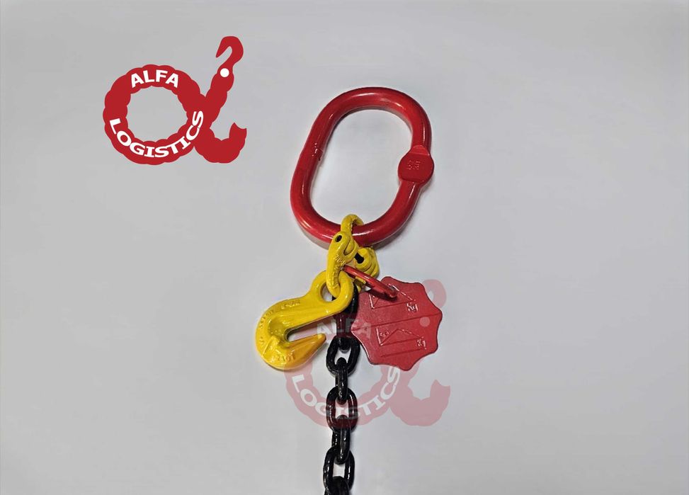 Zawiesie łańcuchowe 1-cięgnowe 6mm 1,5m; klasa 8; 1,12t