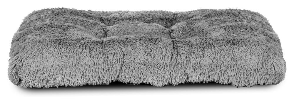 Legowisko Dla Psa Poduszka Wysoki Bok Shaggy 80X60 Cm Jasnoszare