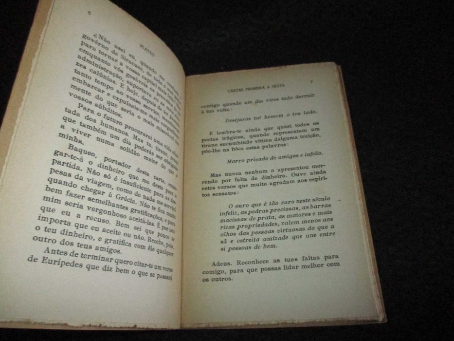 Livro Cartas I a VI Platão