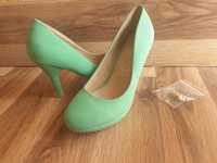 Czółenka szpilki 38 zielone miętowe nowe  buty damskie