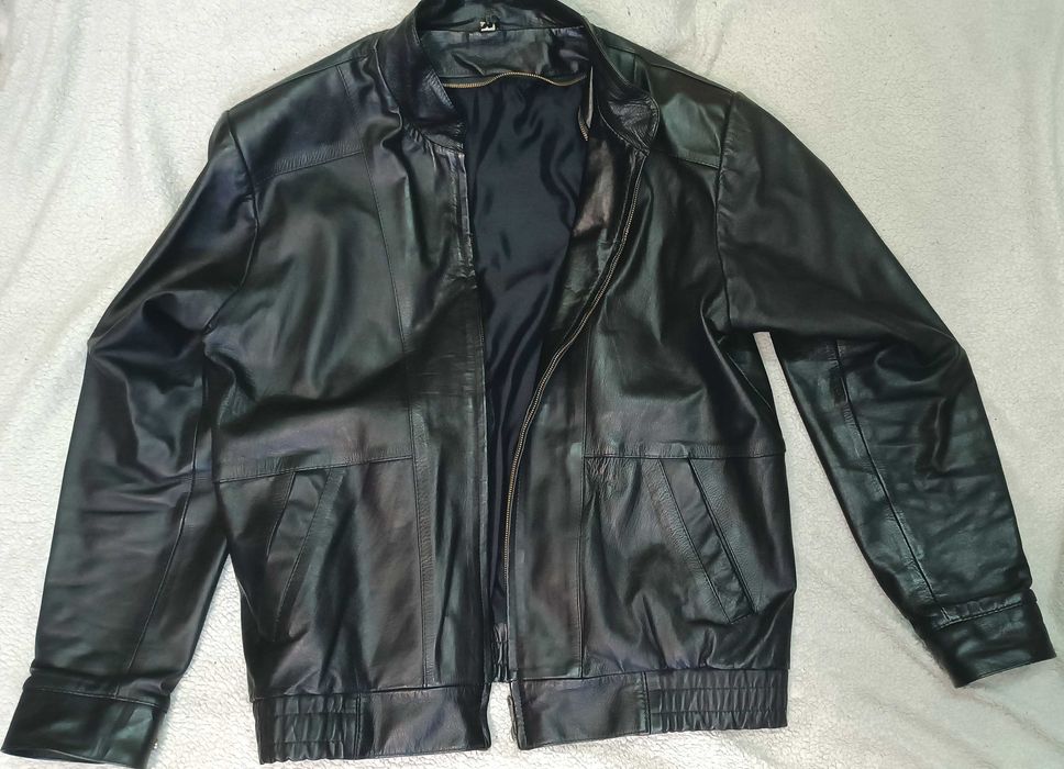 Кожаная куртка Men Swear Англия натуральная кожа утеплённая 52-54 раз