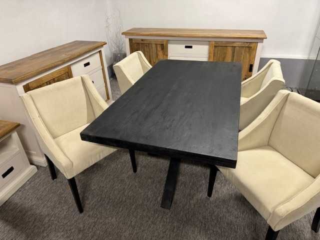 Wyjatkowy Stół do jadalni styl LOFT Black on Black F-Vat