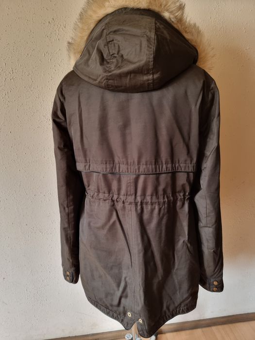 Kurtka zimowa khaki parka z kapturem XXL