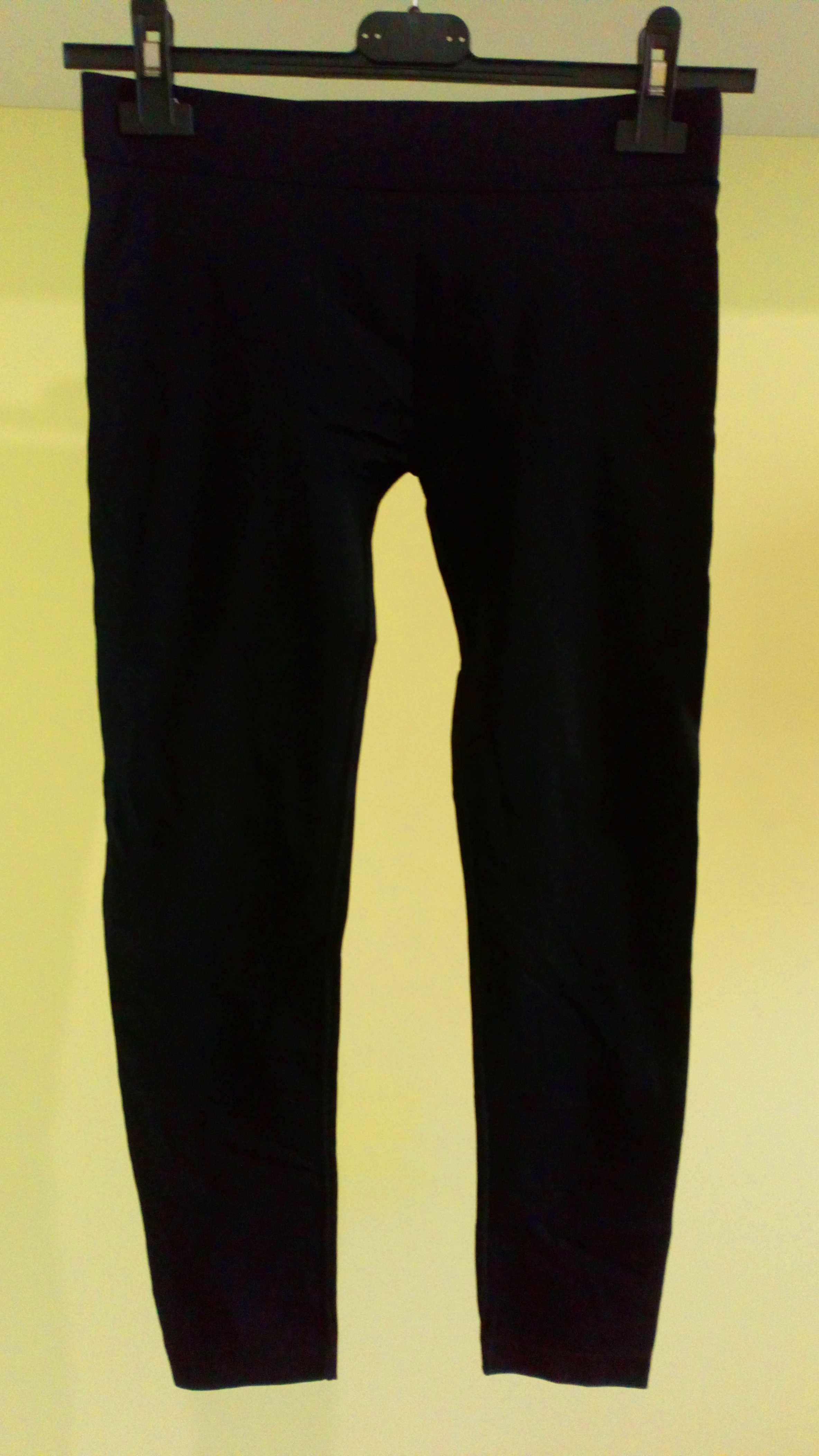 Włoskie czarne legginsy, r. L / XL