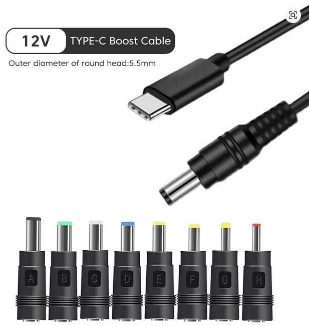 Кабель для роутера USB Type-C з тригером PD 12V/3А та перехідниками