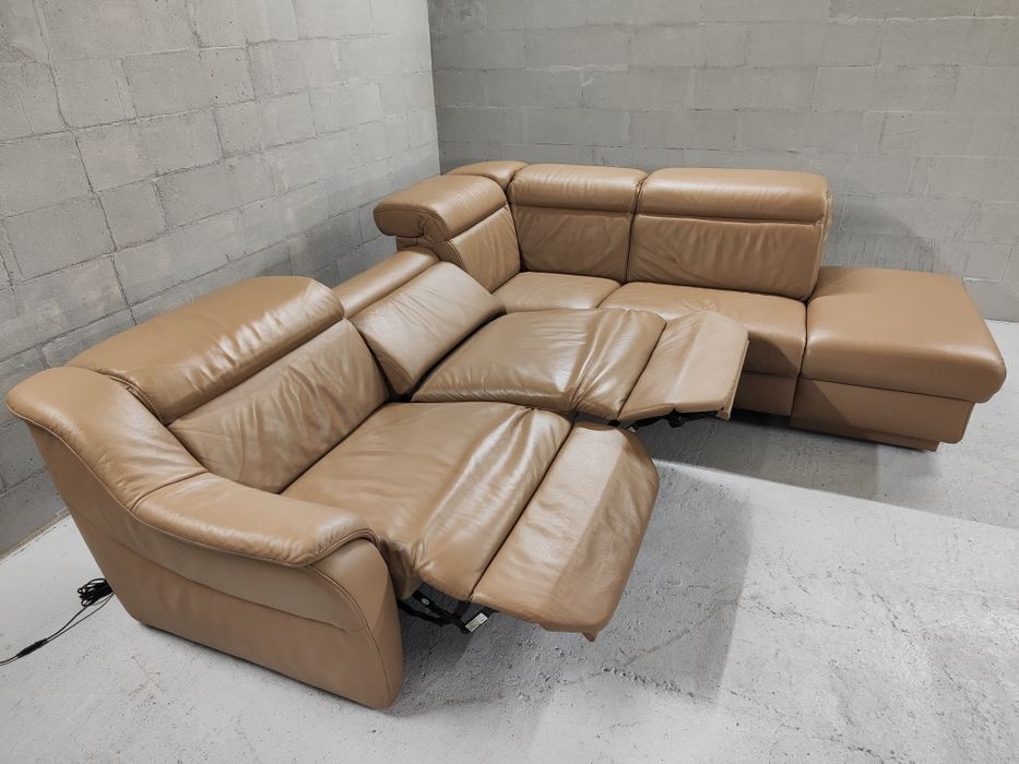 Диван шкіряний, електрореклайнер. Уголок.