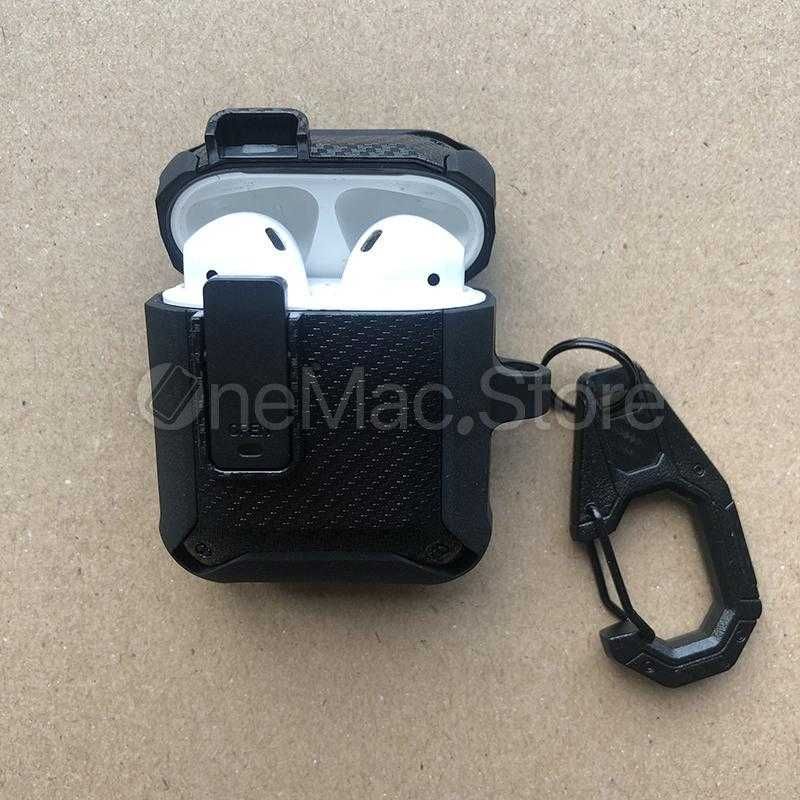 Захисний кейс для Apple Airpods 1/2/3/Pro/Pro2 (чорний/карбон)