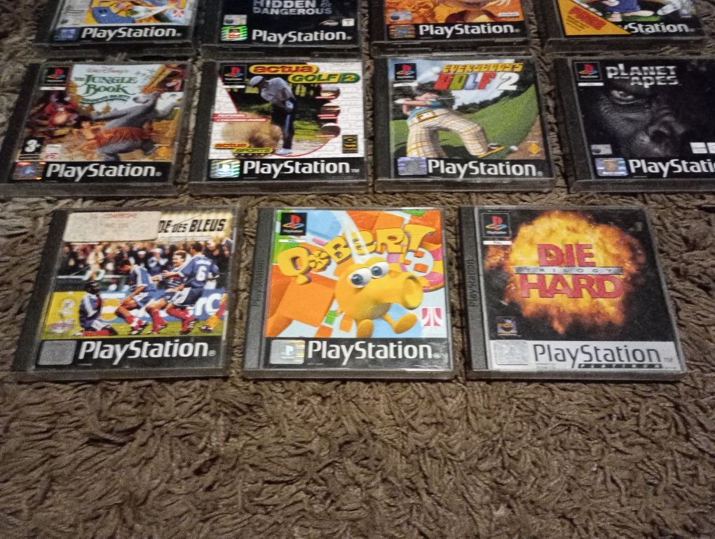 Zestaw gier PS1 PSX - m.in. Die Hard, Planet of the Apes, Jungle Book