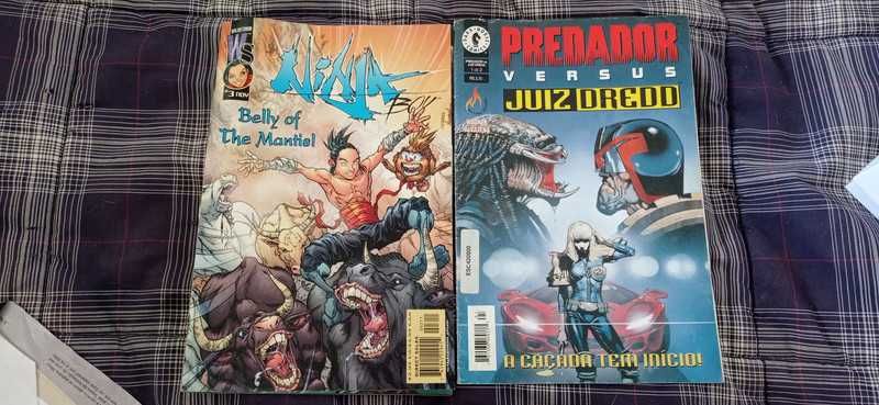 2 livros BD: Judge Dredd versus Predator , Ninja