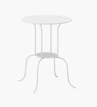 Ikea Lindved stolik biały metalowy okrągły nocny na balkon kawowy