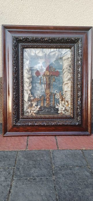 Obraz Antyczna Diorama Religijna Przyjdź Królestwo Twoje