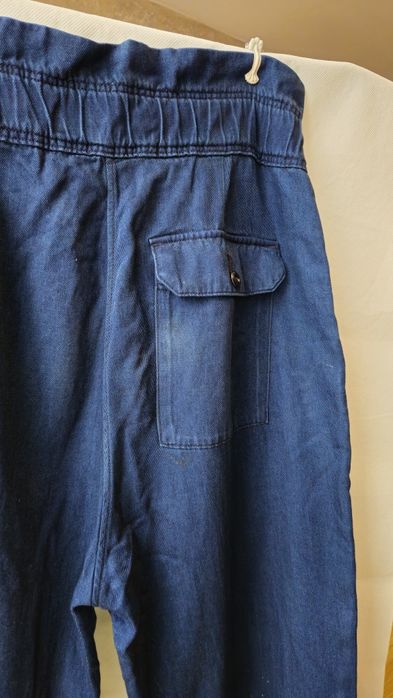 RAW piękne granatowe spodnie proste cargo baloon 28/32 kieszenie guzik