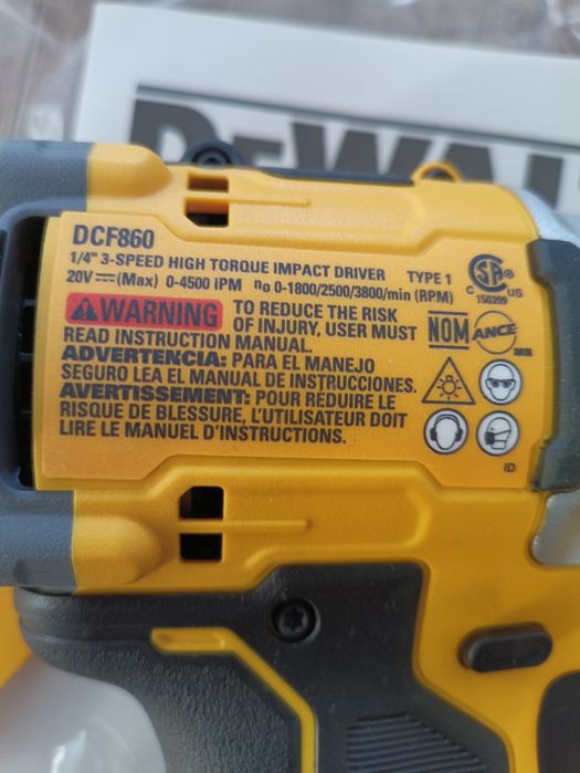 DeWalt DCF860 20V Brushless impact driver
