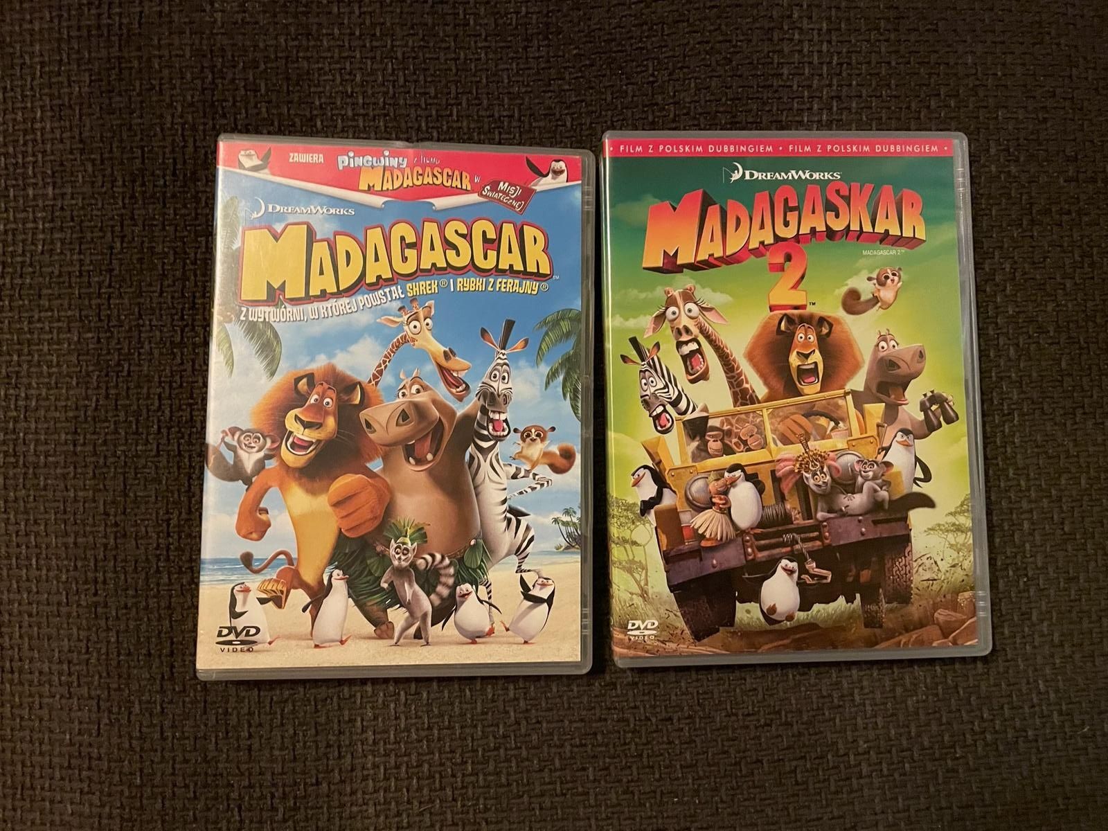 Zestaw płyt DVD Madagaskar cz. 1 oraz 2 filmy zestaw