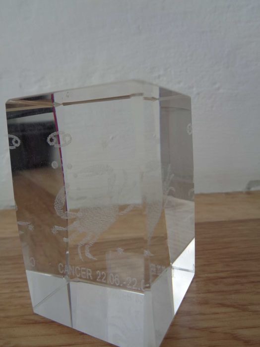 кришталь Рак голограма преспап'є 6,0*3,7*3,7см нове