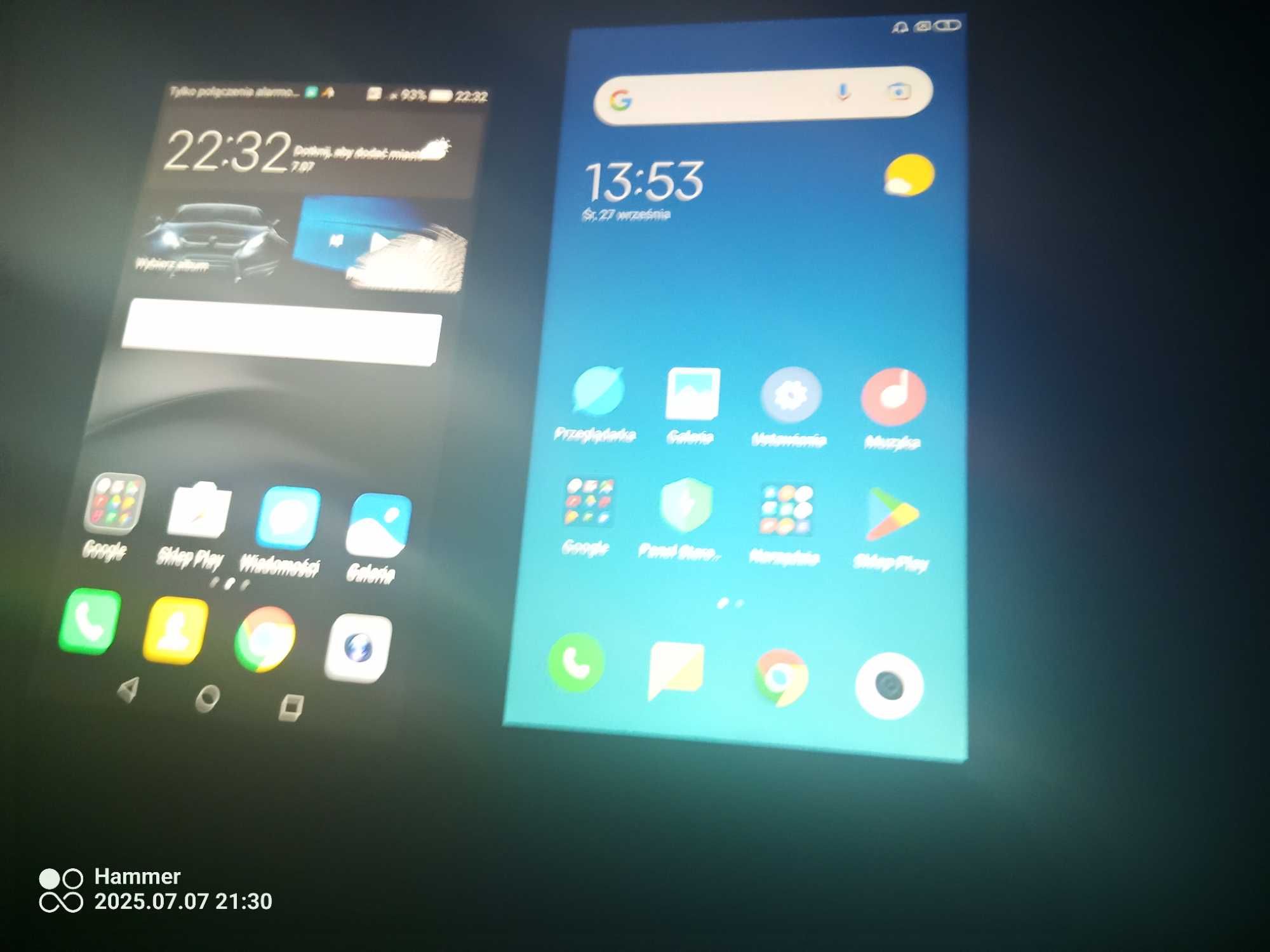 Dwa smartfony Huawei p8 i redmi note3