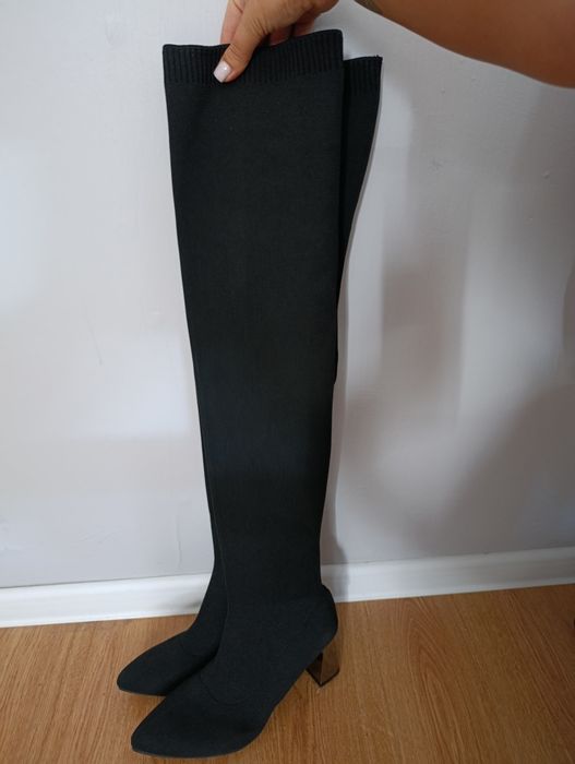 Kozaczki za kolano na obcasie